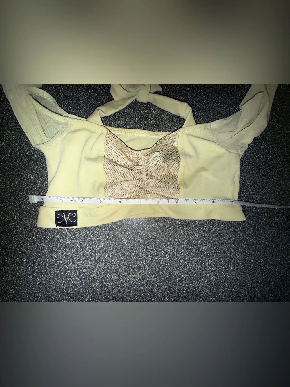 Kandi Kouture Yellow Two-Piece Dance Set with Sleeves Size Child Large (7/8)